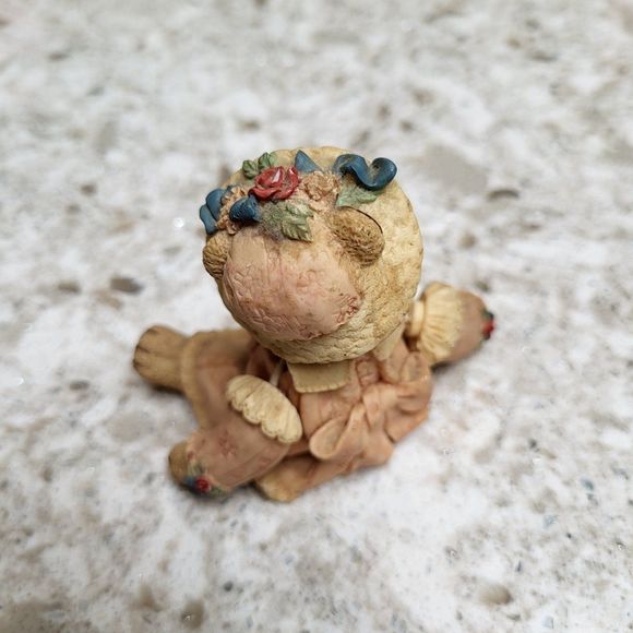 Rare Teddy Figurines with Stringed head and arms.  Striking blue eyese. Numbered - Picture 3 of 4